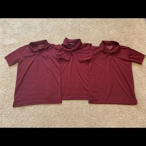 Bundle of 3 Nautica Boys Husky Perforated Polo Shirts